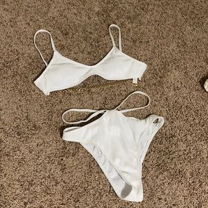 Medium two piece white bikini set made by Shein